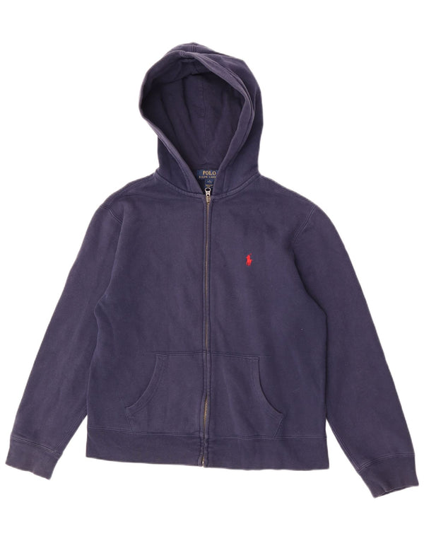 Polo Ralph Lauren Boys Zip Hoodie Sweater 14-15 Years Large Navy Blue