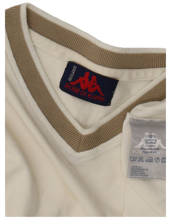 Kappa T-Shirt Homme Top 2XL Blanc Coton