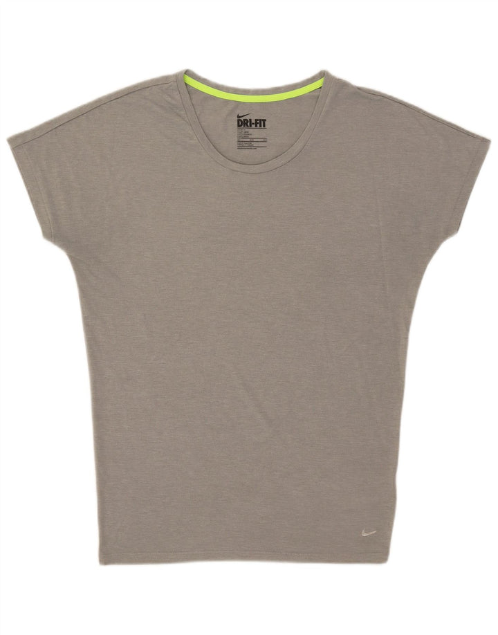 Nike Femme Dri Fit Loose Fit T-Shirt Top Gris Moyen Moucheté Polyester
