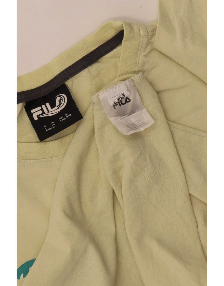 Fila T-Shirt Graphique Homme Jaune Moyen Coton