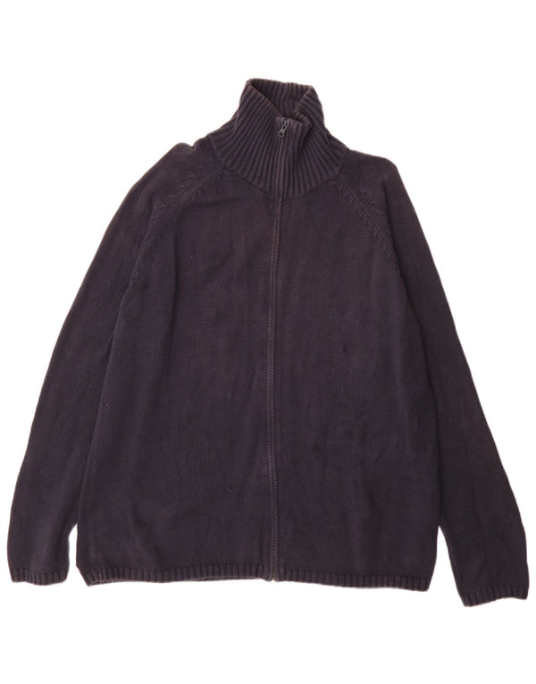 Zara Homme Cardigan Pull XL Bleu Marine Coton