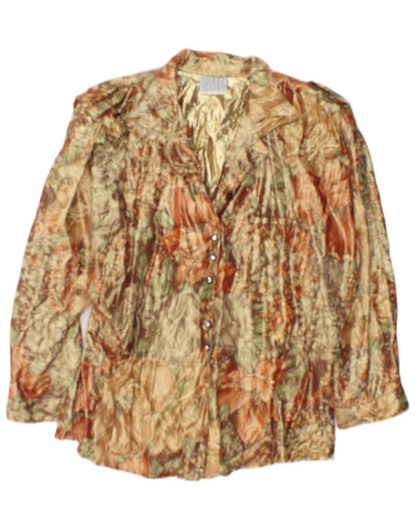 Maria Grazia Severi Chemisier pour femme UK 16 Grand motif floral doré