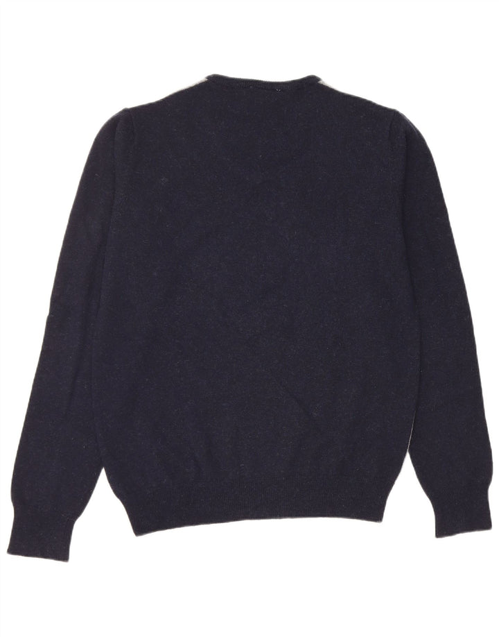 Fila Pull col V pour homme en laine d'agneau Bleu marine Large