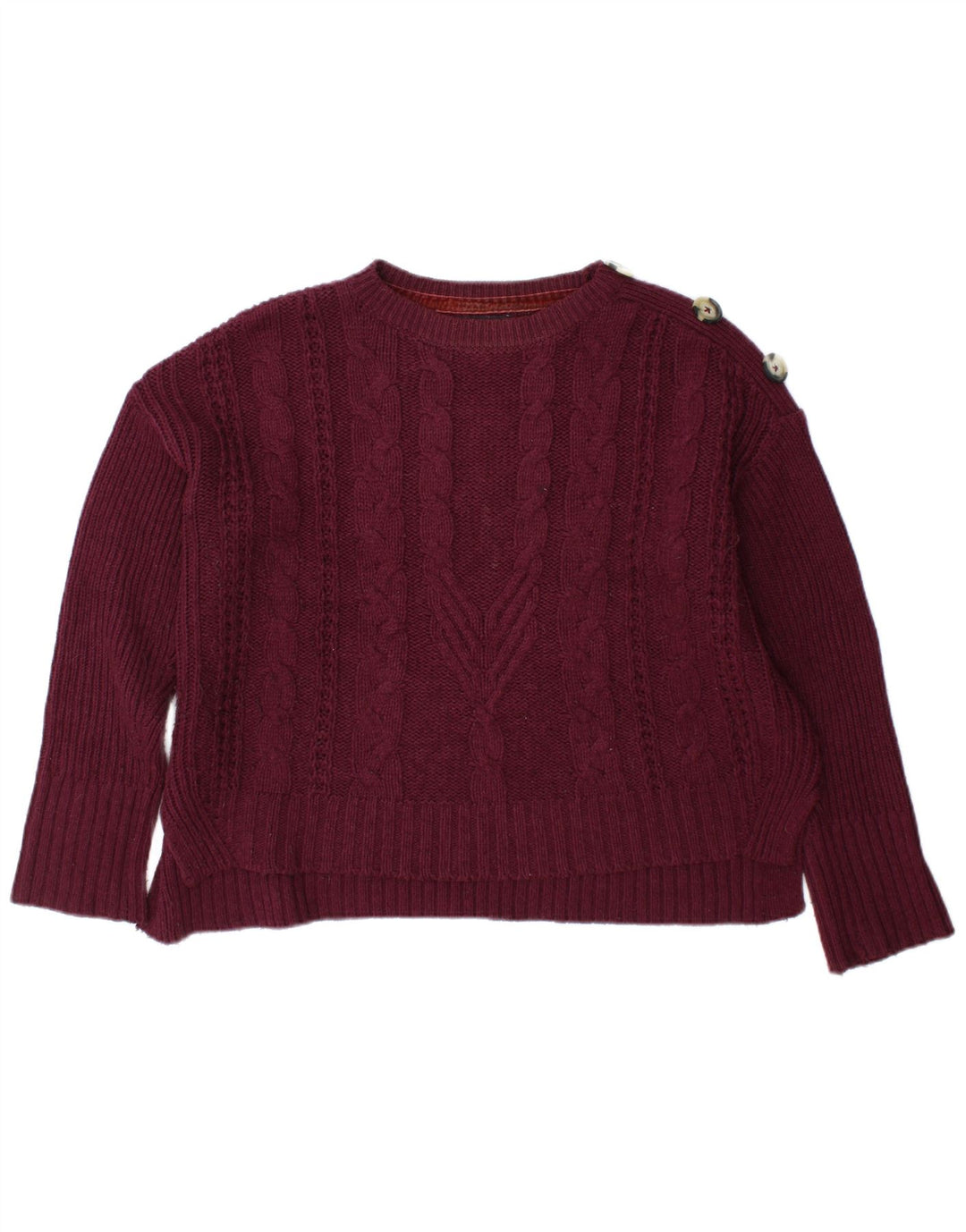 Marks & Spencer Pull à col rond pour femme UK 12 Bordeaux moyen