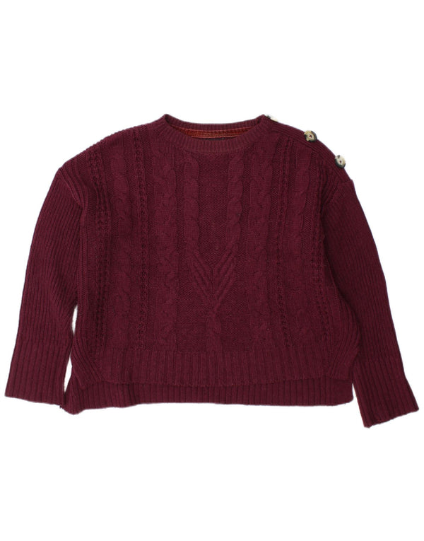 Marks & Spencer Pull à col rond pour femme UK 12 Bordeaux moyen