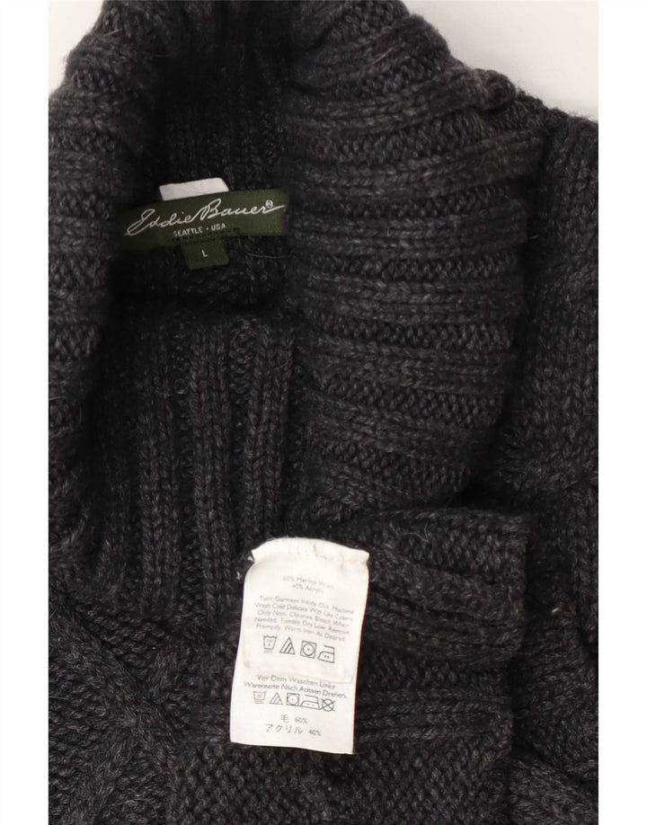 Eddie Bauer Pull col roulé pour femme UK 16 Grande laine grise