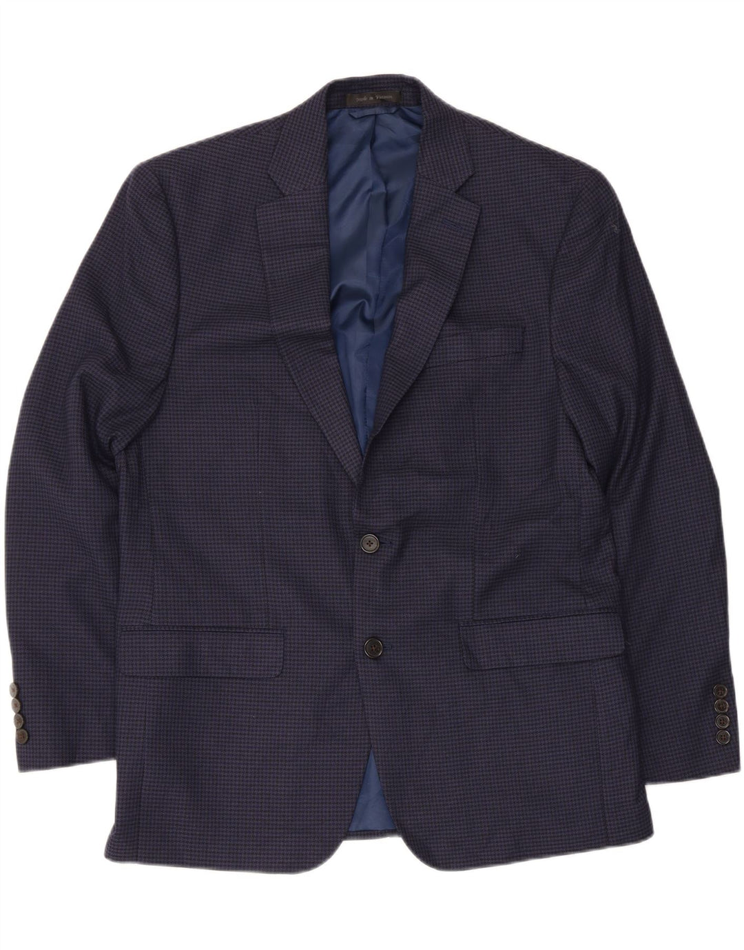 Chaps Veste blazer à 2 boutons pour homme UK 40 Bleu marine moyen pied-de-poule