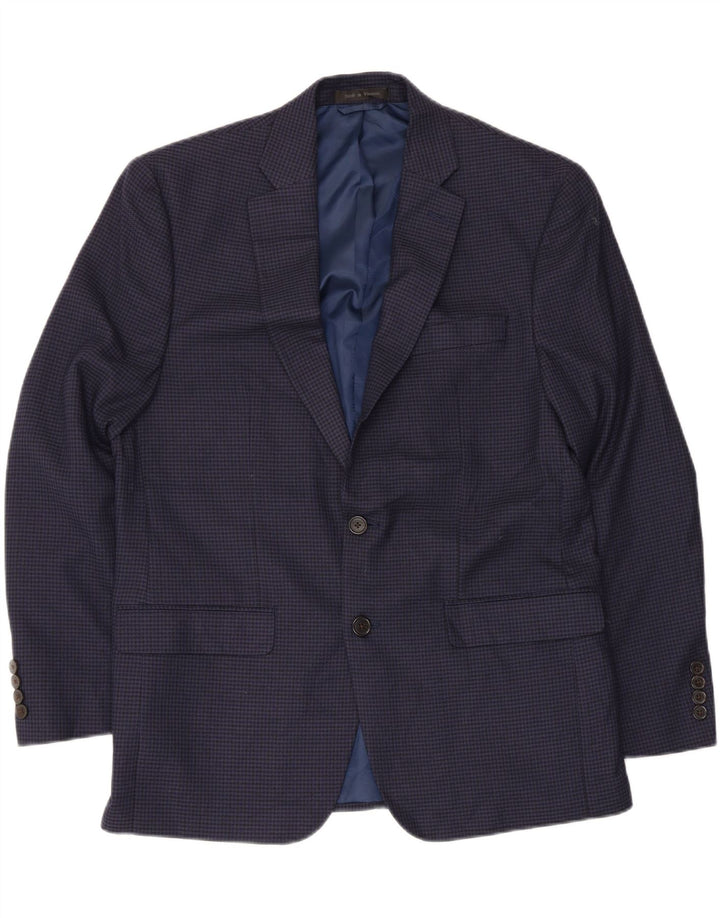 Chaps Veste blazer à 2 boutons pour homme UK 40 Bleu marine moyen pied-de-poule