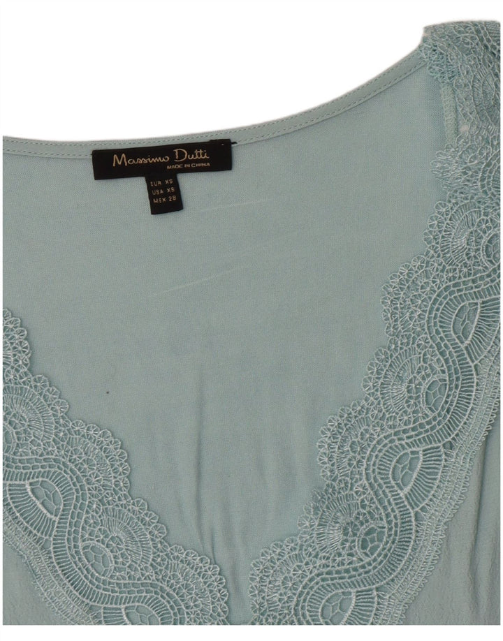 Massimo Dutti Chemisier sans manches pour femme UK 6 XS Bleu