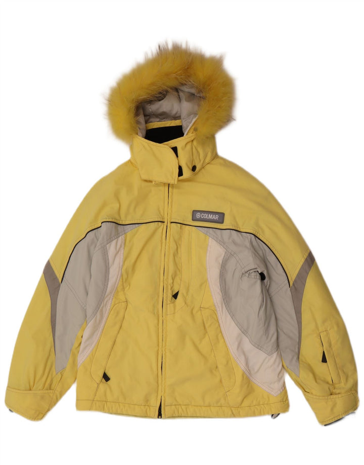 Colmar Veste de ski à capuche pour femme EU 42 XL Jaune Colourblock Polyamide