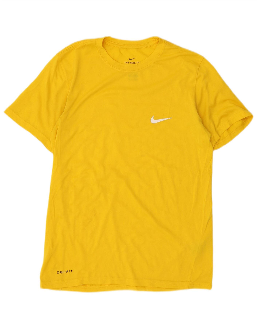 Nike Hommes Dri Fit T-Shirt Haut Petit Jaune Polyester