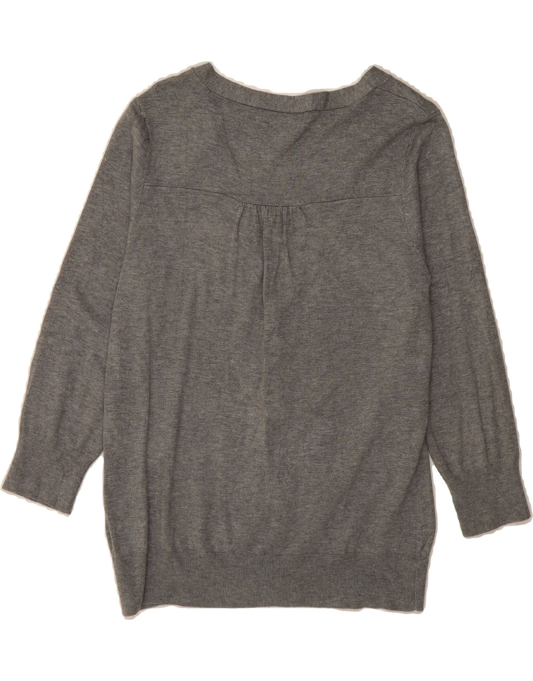 MOSSIMO Womens 3/4 Sleeve Cardigan Sweater UK 14 Large Grey Rayon Vintage Mossimo and Second-Hand Mossimo from Messina Hembry 