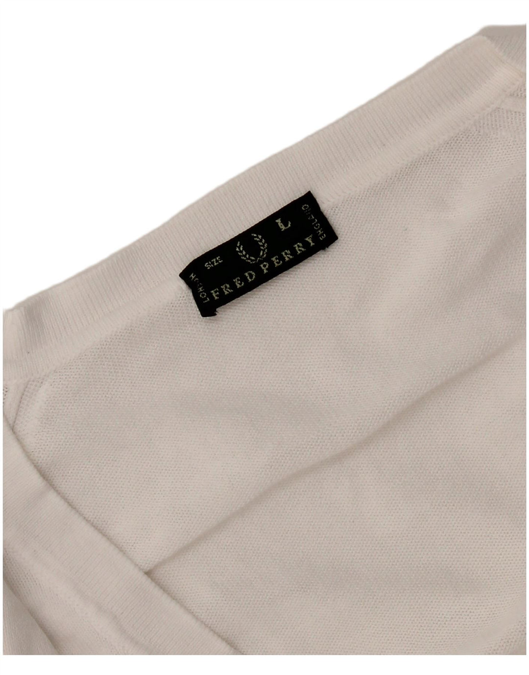 Fred Perry Pull col en V pour femme UK 14 Large Blanc