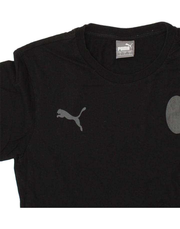 PUMA Mens AC Milan T-Shirt Top Small Black Cotton Vintage Puma and Second-Hand Puma from Messina Hembry 