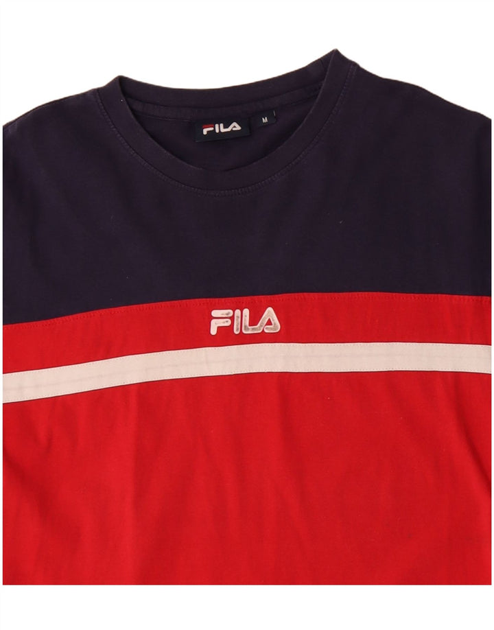Fila T-Shirt Graphique Homme Rouge Moyen Coton Colorblock