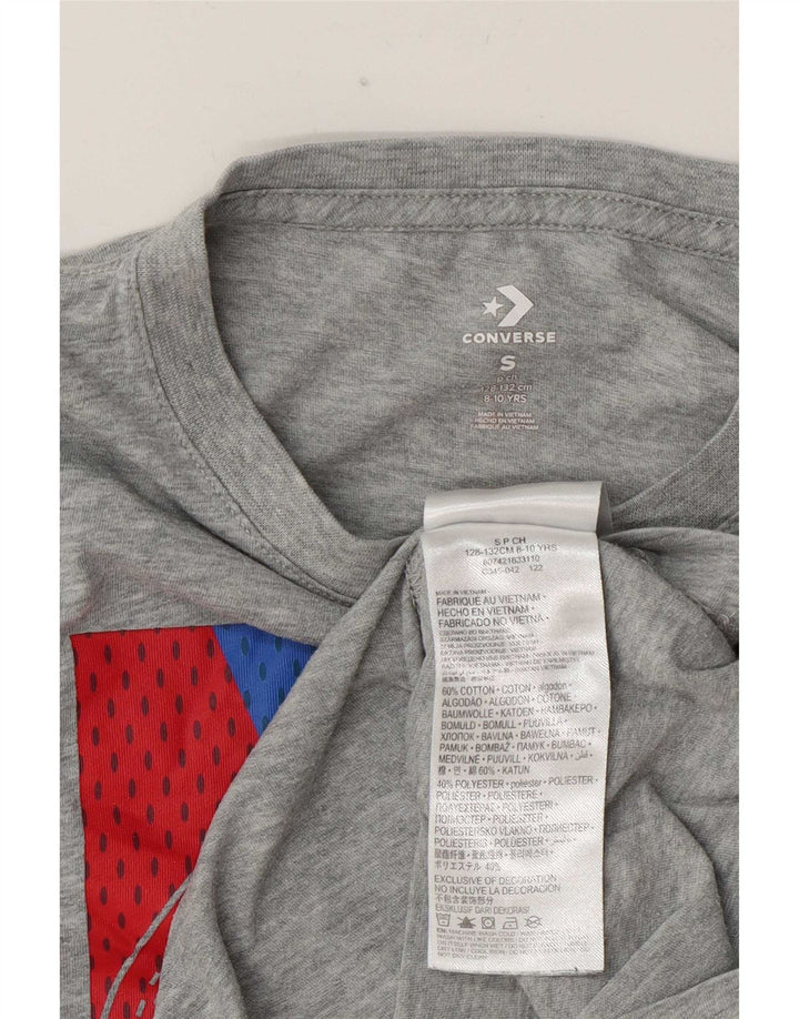 Converse Haut graphique à manches longues pour garçon 8-9 ans Petit Gris Coton