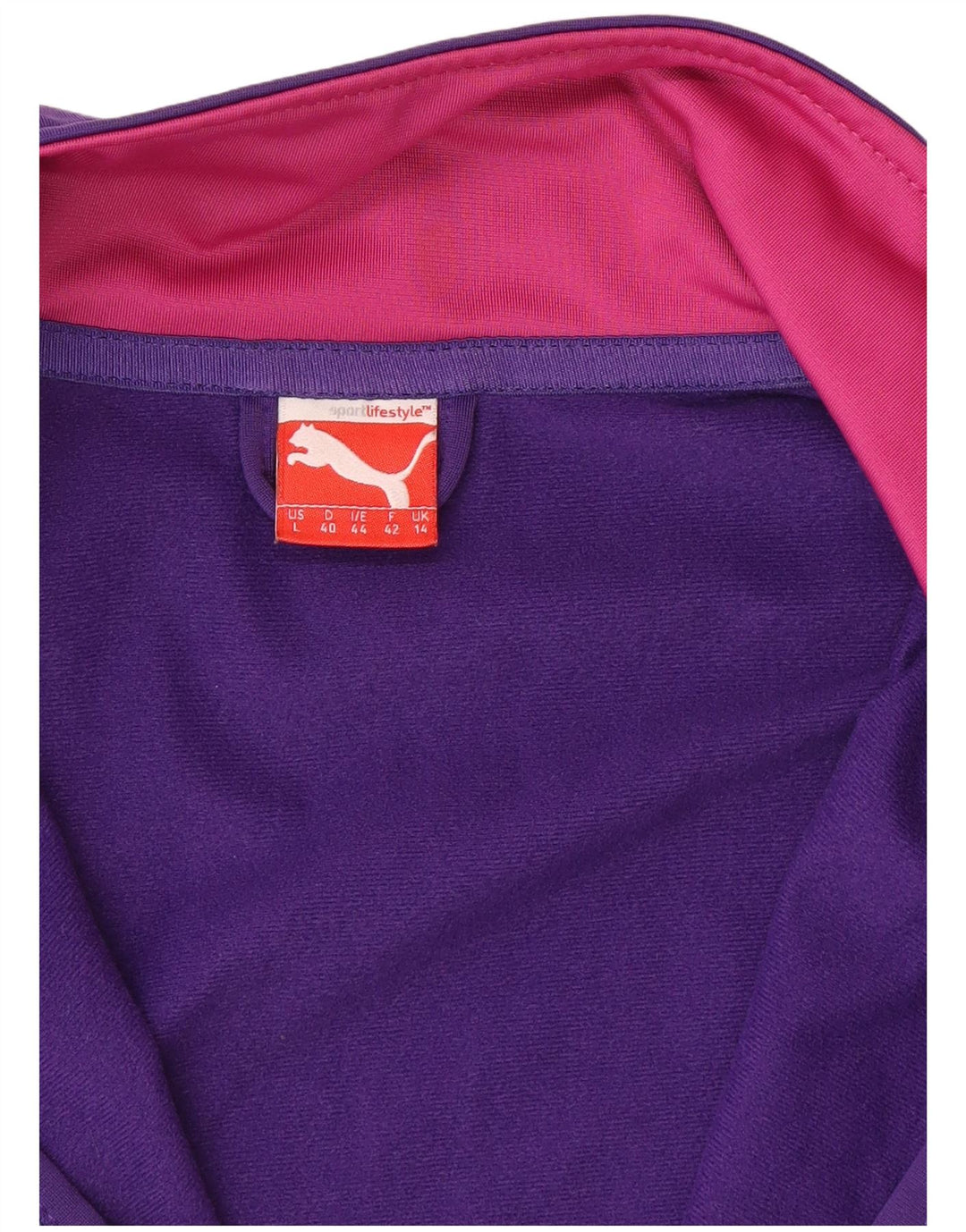 Puma Veste de survêtement graphique pour femme UK 14 Large Violet