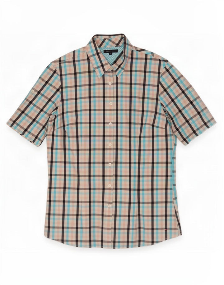 Tommy Hilfiger Chemise à manches courtes pour femme US 8 Medium Vichy multicolore