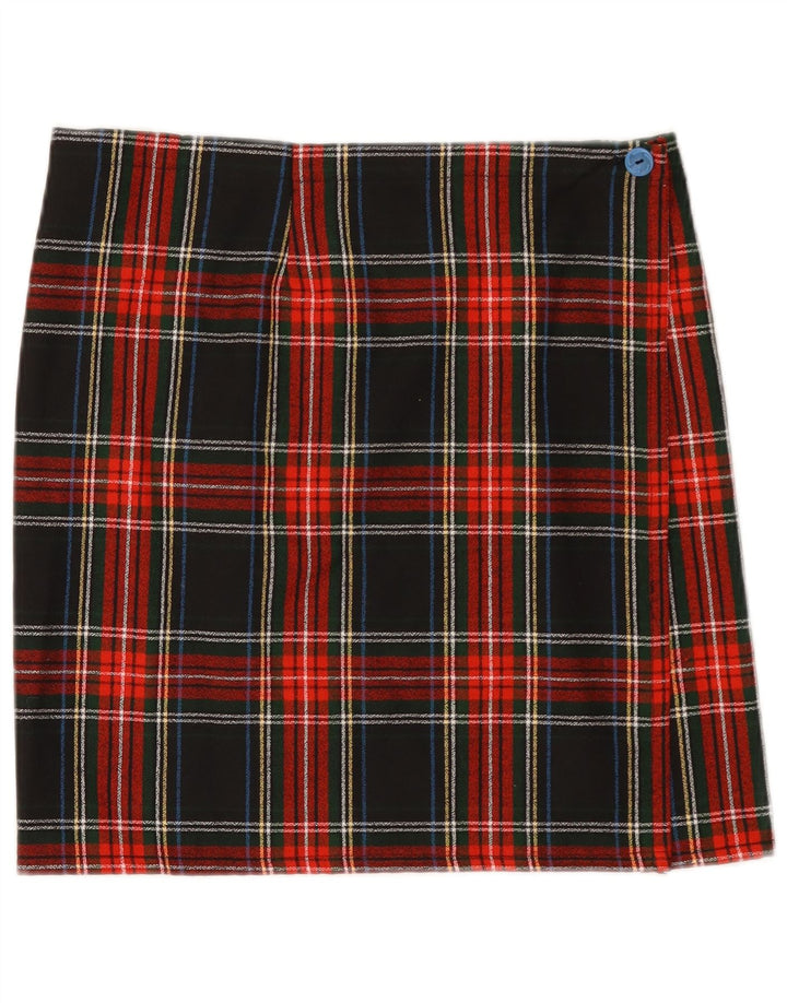 jupe portefeuille femme vintage W32 Grand chèque vert