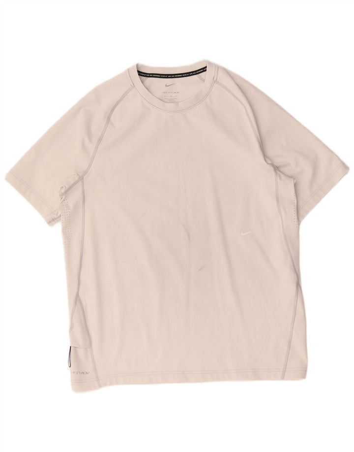 Nike Homme Dri Fit T-Shirt Haut Gris Moyen Polyester