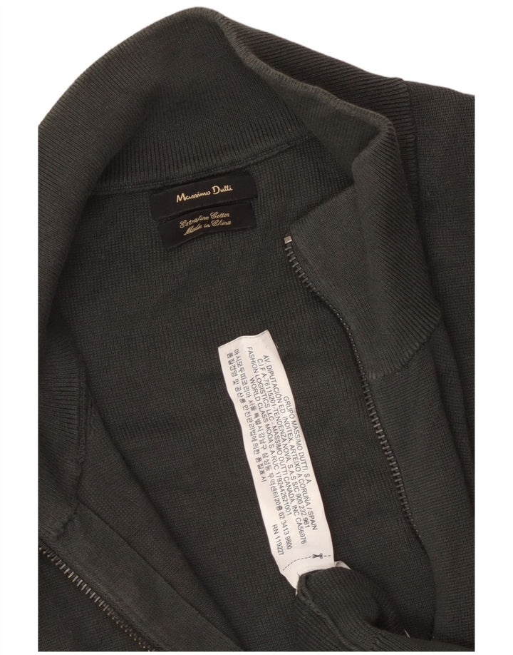 MASSIMO DUTTI Pull Cardigan Homme 2XL Gris Coton