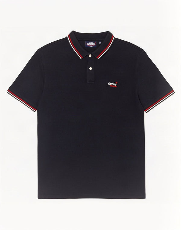 Superdry Polo Homme XL Bleu Marine Rayé Coton