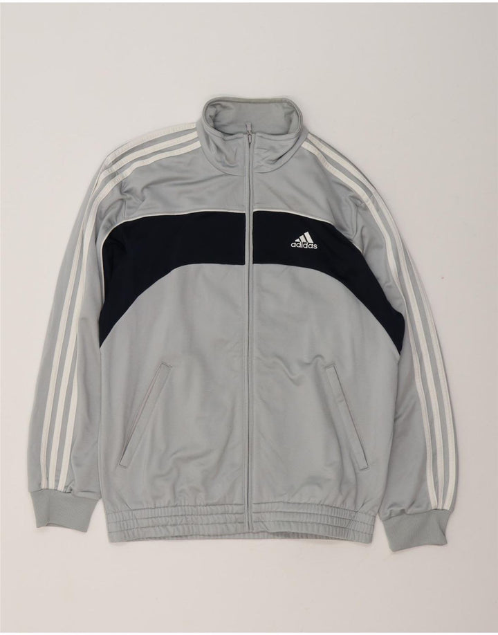 Adidas Veste de survêtement pour homme UK 36/38 Petit Gris Colorblock Polyester