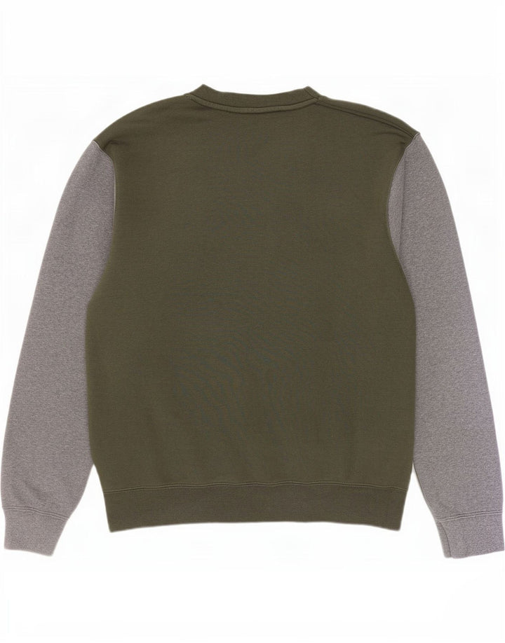 Nike Sweat-shirt graphique en coton color block kaki moyen pour homme