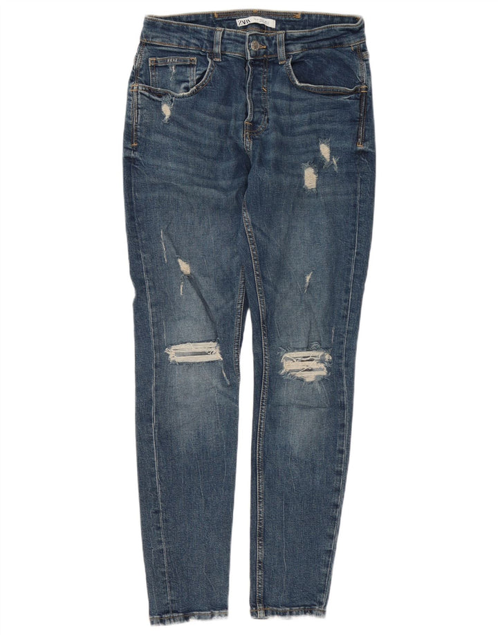 Zara Jean skinny vieilli pour homme EU 40 Medium W31 L30 Bleu