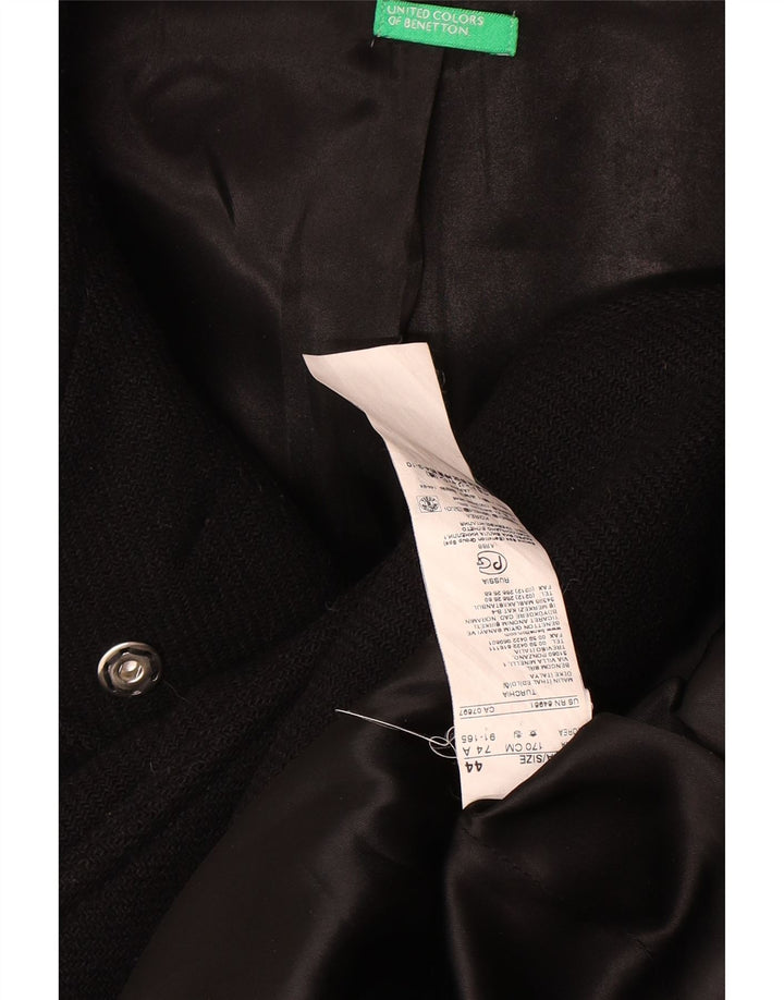 Benetton Duffle Coat À Capuche Femme IT 44 Laine Noir Moyen