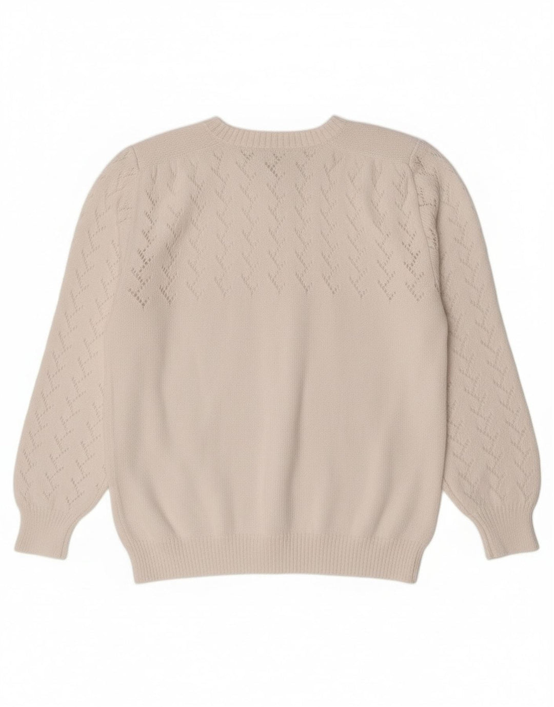 vintage Femme Cardigan Pull UK 14 Moyen Blanc