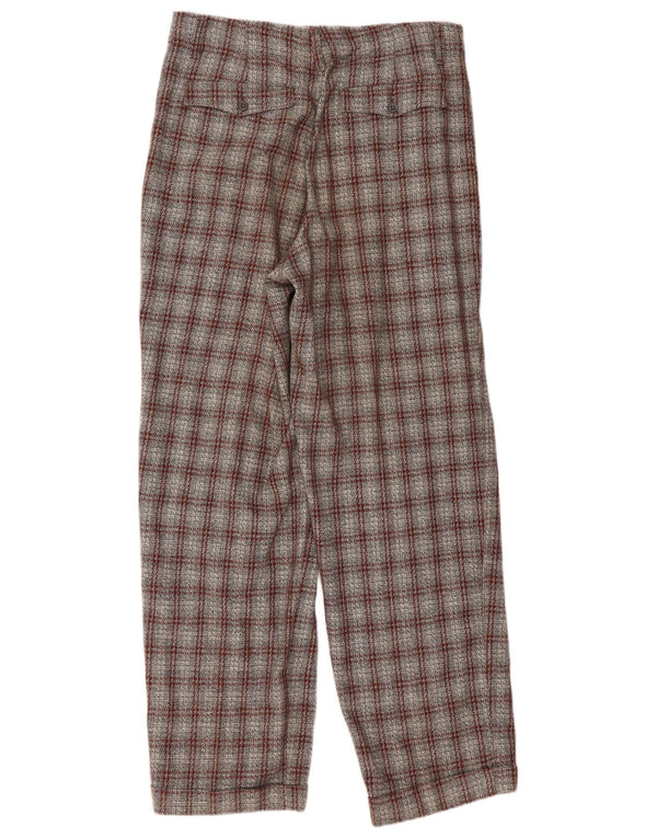 vintage Mens Pegged Chino Pantalon IT 50 Large W32 L32 Gris Check
