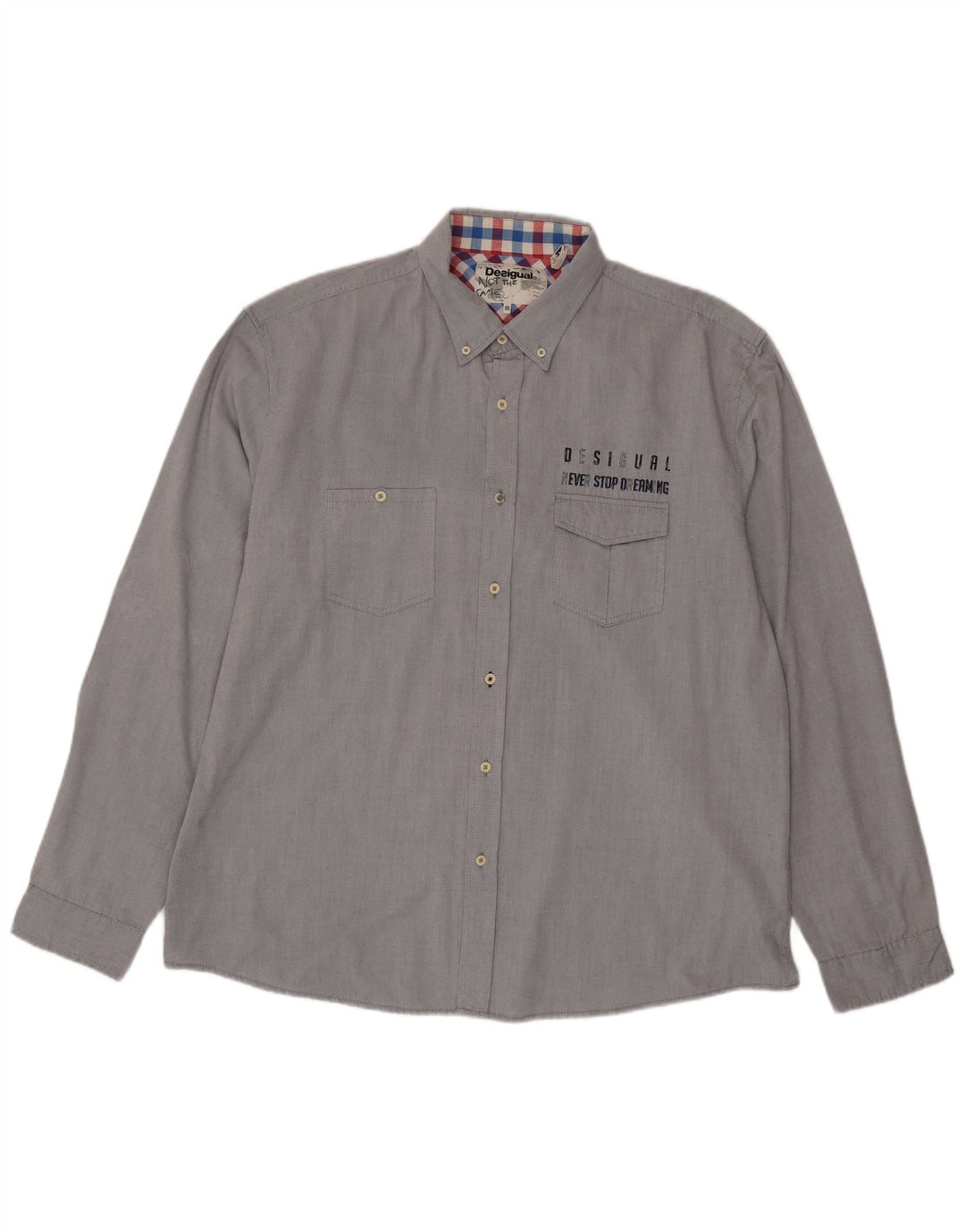 Desigual Chemise graphique homme 3XL Gris Polyester