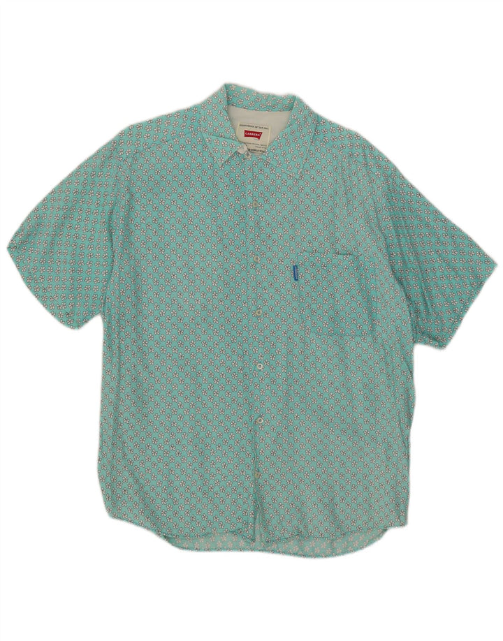 Carrera Chemise à Manches Courtes Homme Turquoise Moyen Floral