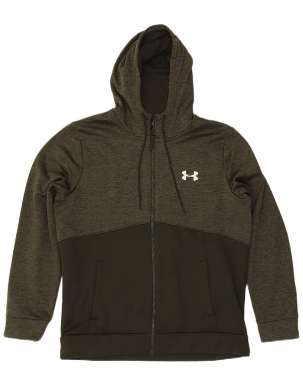 Under Armour Pull à capuche zippé Cold Gear Homme XL Kaki Moucheté Polyester
