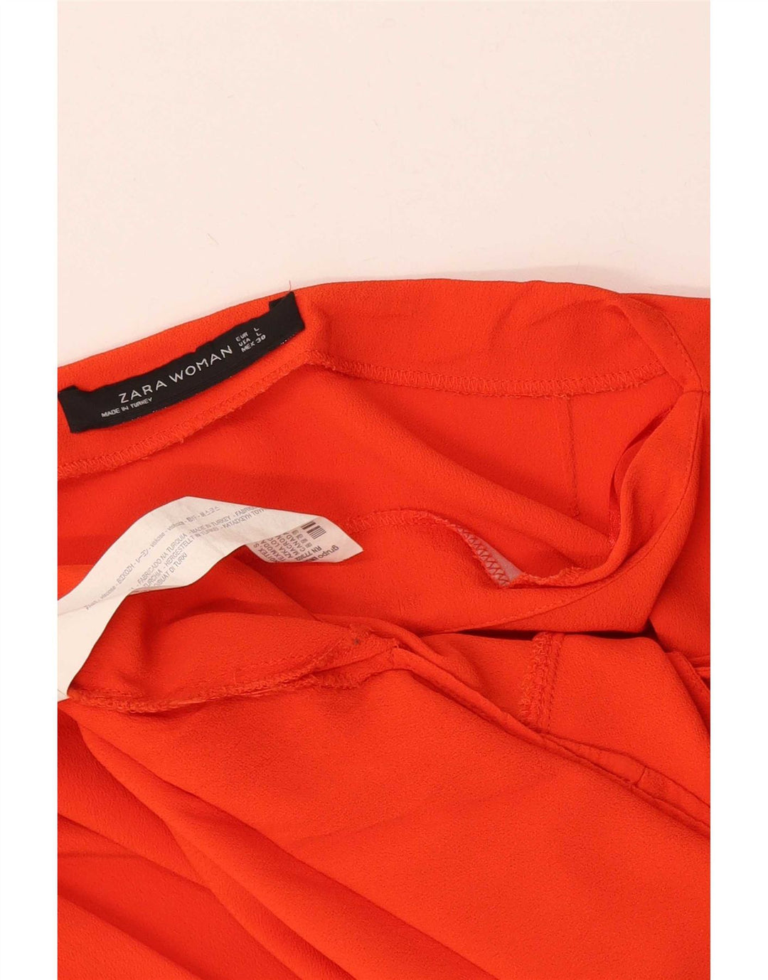 Zara Femme Chemisier Top UK 14 Large Rouge Viscose