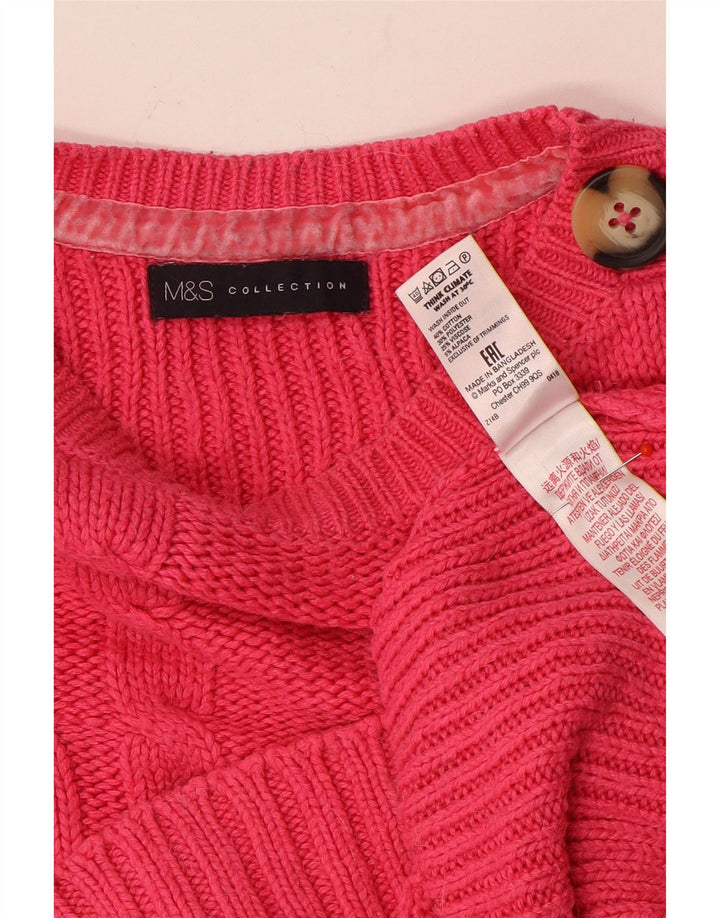 Marks & Spencer Pull surdimensionné à col bateau pour femme UK 12 Rose moyen