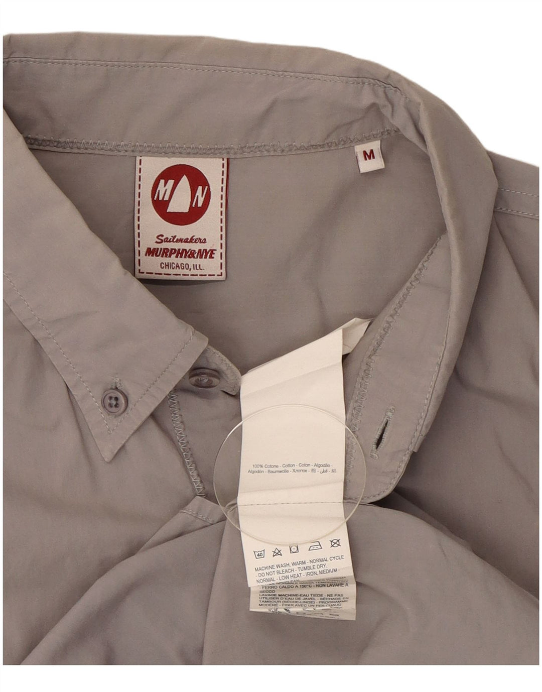 Murphy & Nye Chemise à Manches Courtes Homme Gris Moyen Coton