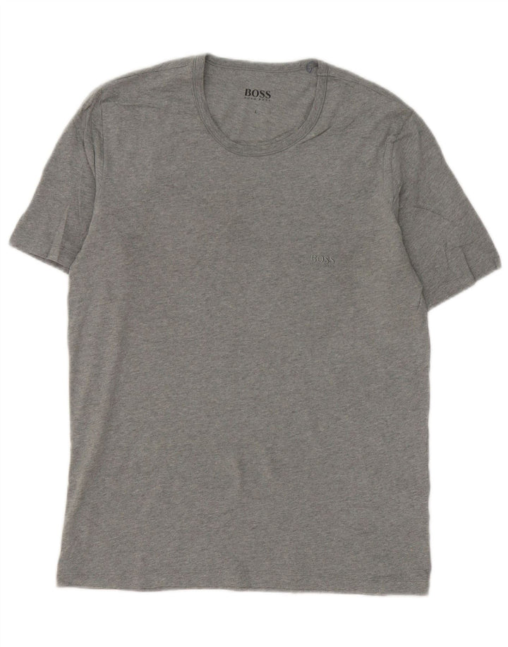 Hugo Boss Homme T-Shirt Top Large Gris Coton