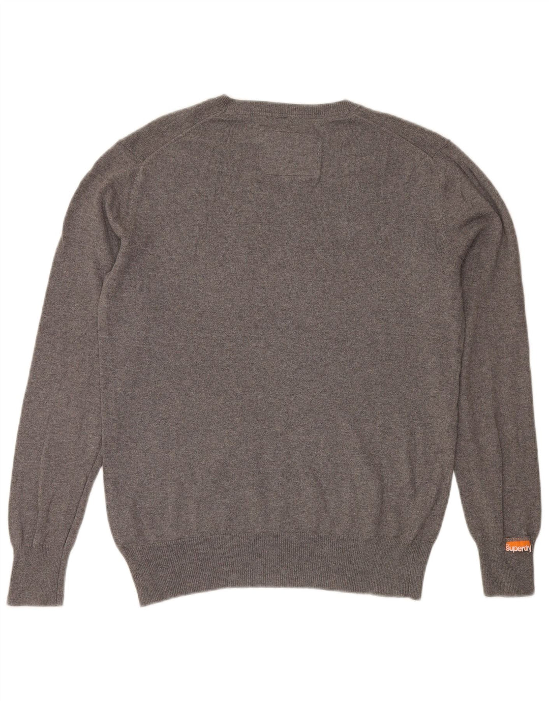 SUPERDRY Pull col V Homme Grand Gris Coton