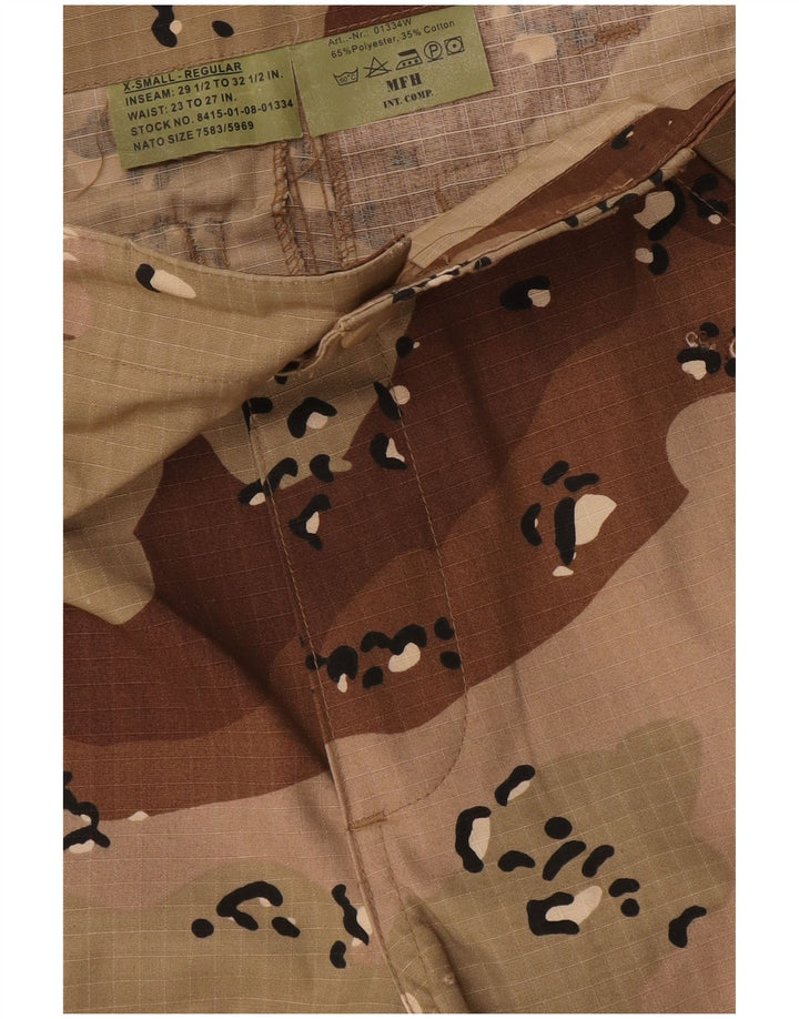 MFH Pantalon cargo régulier pour femme XS W26 L28 Beige Camouflage Polyester