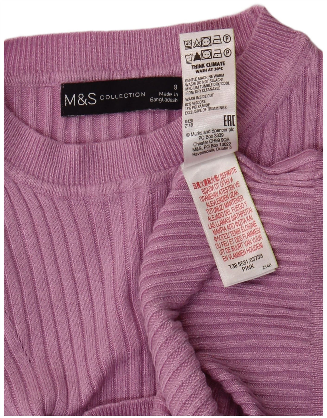 Marks & Spencer Pull à col rond pour femme UK 8 Small Violet