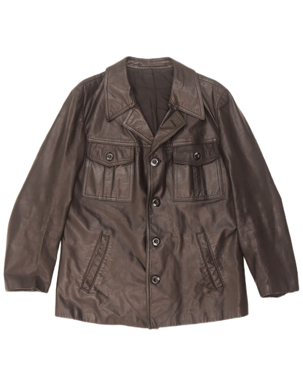 veste en cuir homme vintage UK 36 Petit Noir