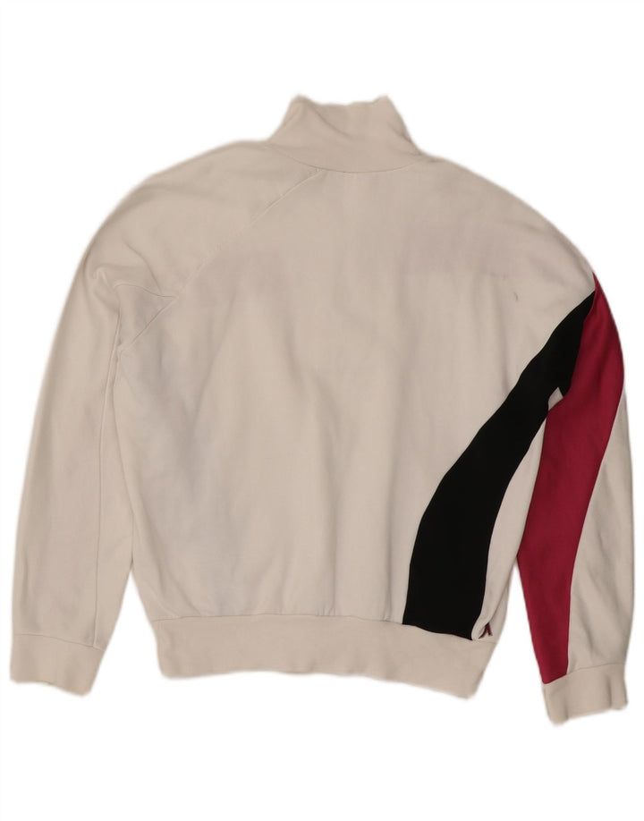 LEVI'S Sweat-shirt à col zippé pour femme UK 14 Medium White Colourblock