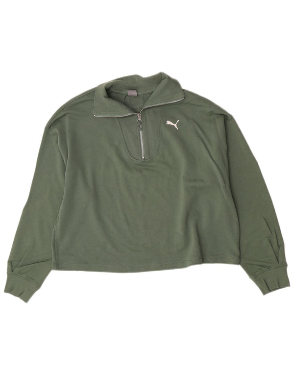 Puma Sweat-shirt surdimensionné à col zippé pour femme UK 16 Large Vert