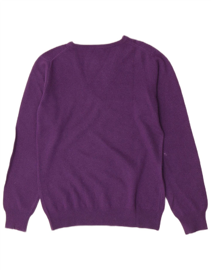 Brooksfield Pull col V pour femme IT 44 Laine violet moyen