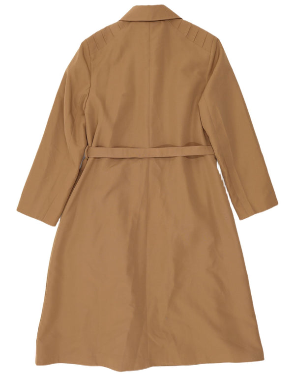 vintage Femme Trench Coat UK 14 Moyen Brun Polyester Classique