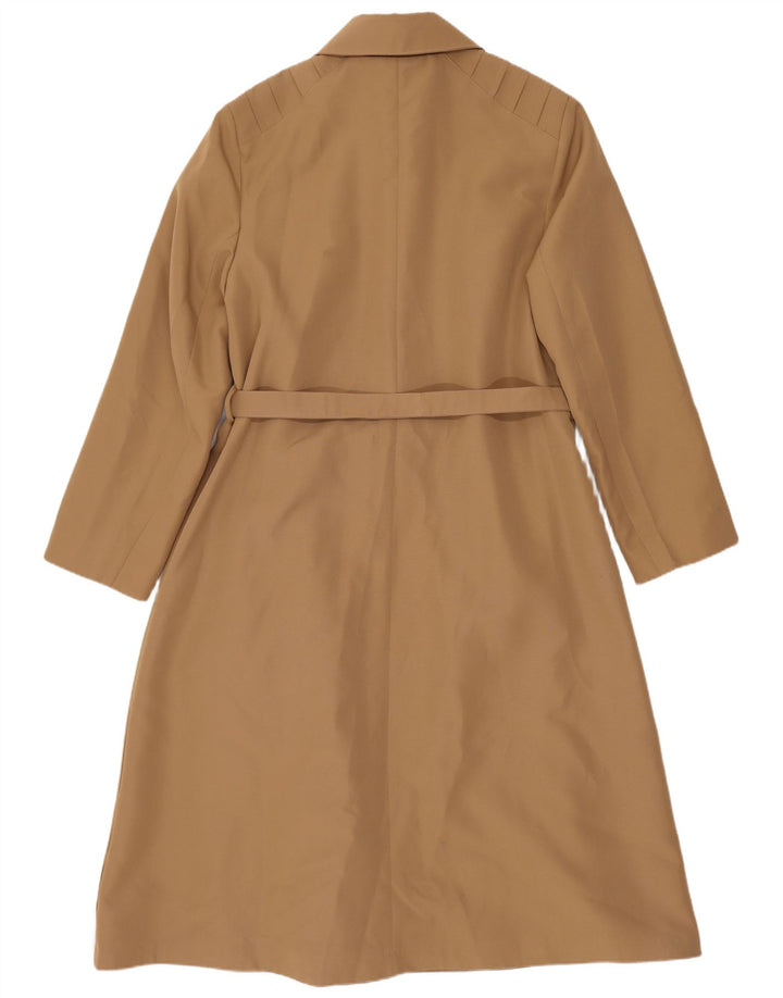 vintage Femme Trench Coat UK 14 Moyen Brun Polyester Classique