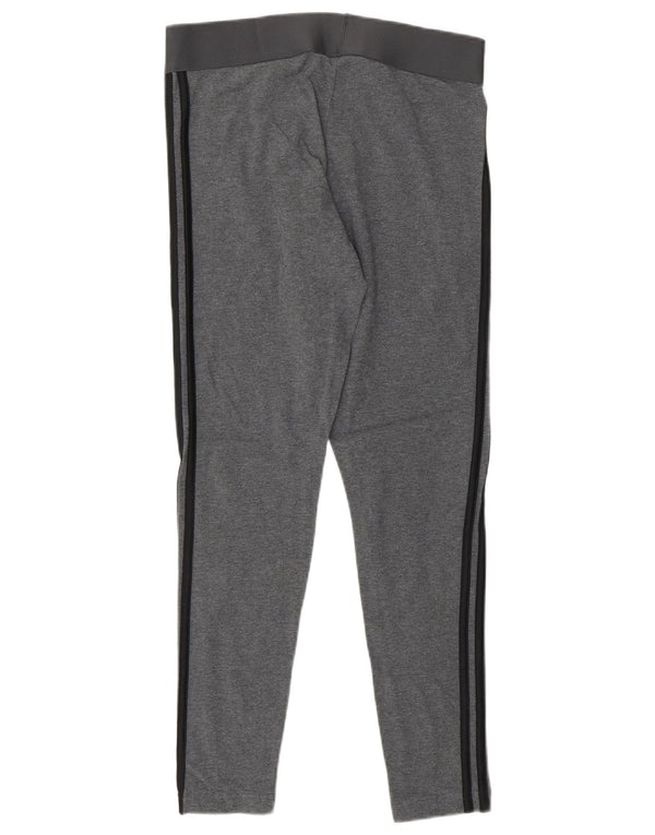 ADIDAS Leggings Femme UK 12/14 Coton Gris Moyen