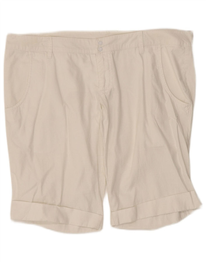 Puma Short décontracté pour femme UK 14 Large W36 Blanc rayé
